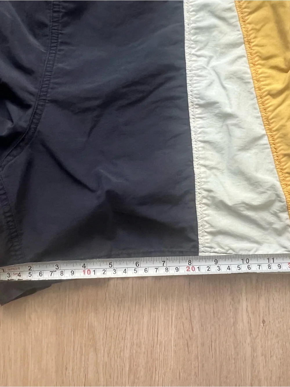 Nautica Surf Wear Mens M Blue Yellow Colorblock Board Shorts Swim Trunks Mesh 5'
